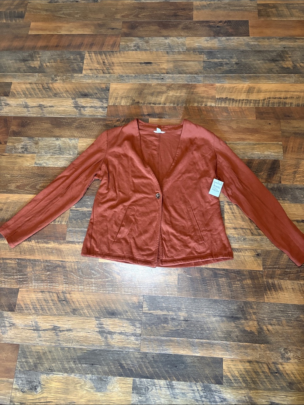 Caslon Button Cardigan Rust Sequoia NWT